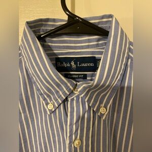 Ralph Lauren classic fit long sleeve button up striped medium